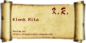 Klenk Rita névjegykártya
