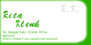 rita klenk business card